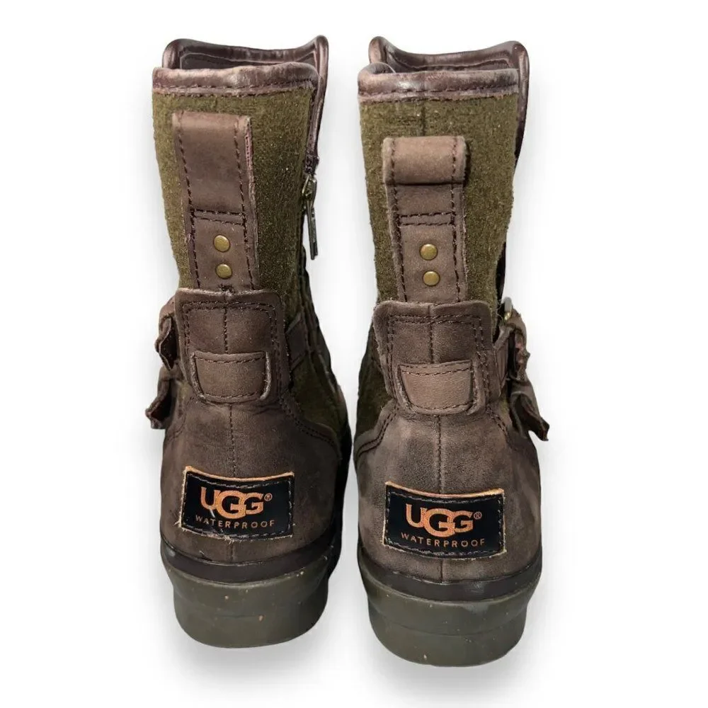 UGG‎ Simmens Leather Waterproof Boots Brown Leather 1005269 Women's 6